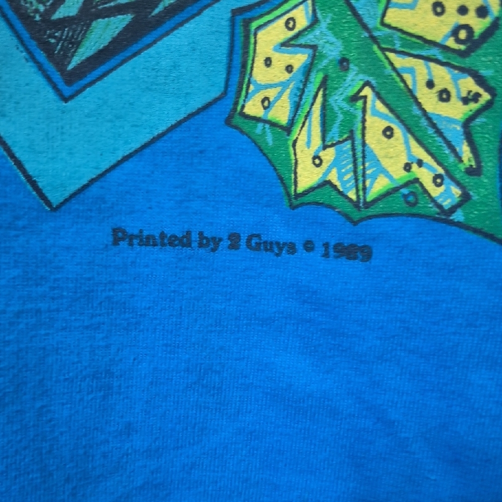 Hanes Single Stitch 1989 Blue Graphic Tee - Short Sleeve - Picture 4 of 6
